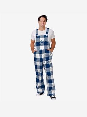 FOCO Dallas Cowboys Men's Plaid Bib Overalls
